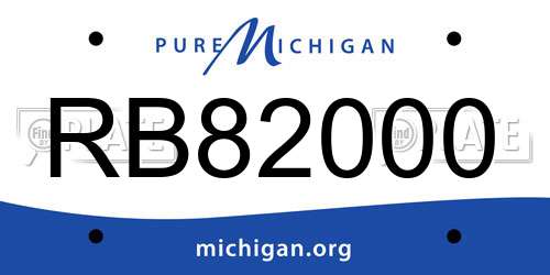RB82000 Michigan License Plate