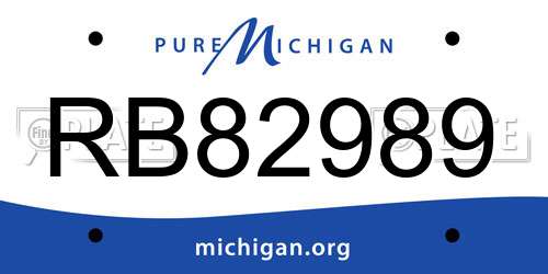 RB82989 Michigan License Plate