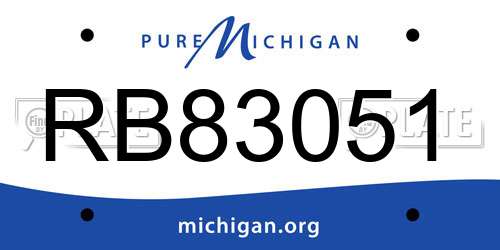 RB83051 Michigan License Plate
