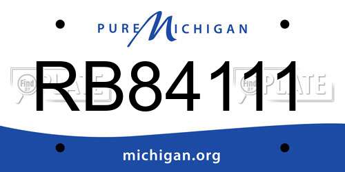 RB84111 Michigan License Plate