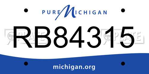 RB84315 Michigan License Plate