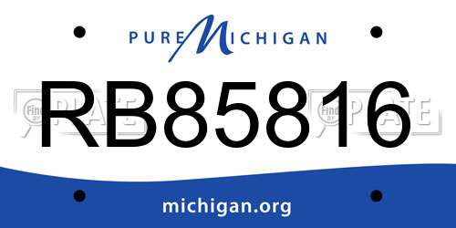 RB85816 Michigan License Plate