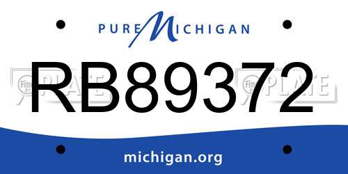 RB89372 Michigan License Plate