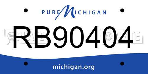 RB90404 Michigan License Plate