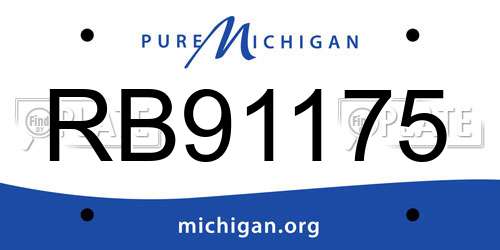 RB91175 Michigan License Plate