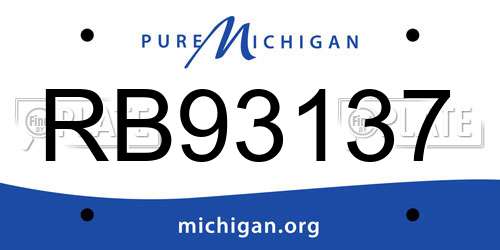 RB93137 Michigan License Plate