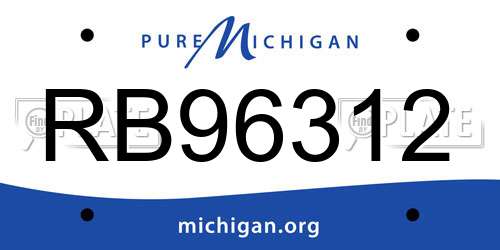 RB96312 Michigan License Plate