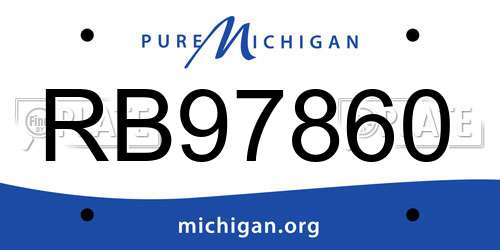 RB97860 Michigan License Plate
