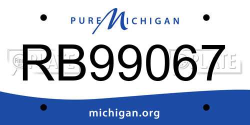 RB99067 Michigan License Plate