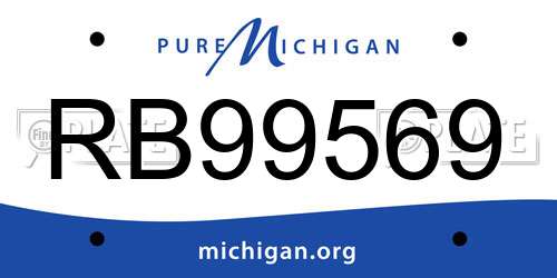 RB99569 Michigan License Plate