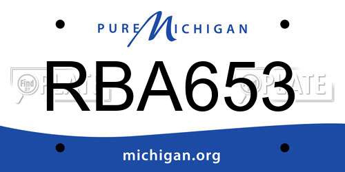 RBA653 Michigan License Plate