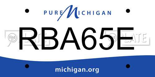 RBA65E Michigan License Plate