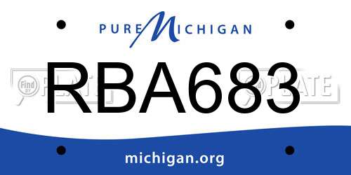 RBA683 Michigan License Plate