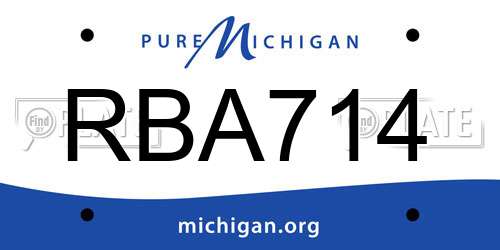 RBA714 Michigan License Plate