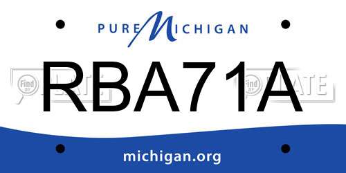 RBA71A Michigan License Plate