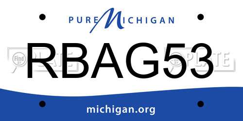 RBAG53 Michigan License Plate