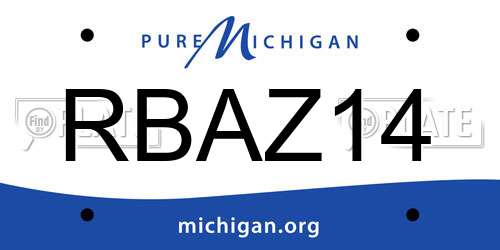 RBAZ14 Michigan License Plate