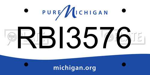 RBI3576 Michigan License Plate