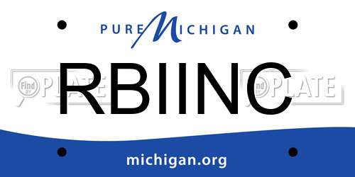RBIINC Michigan License Plate