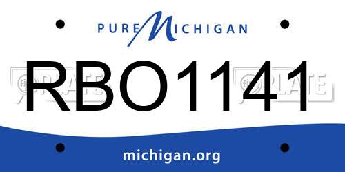 RBO1141 Michigan License Plate