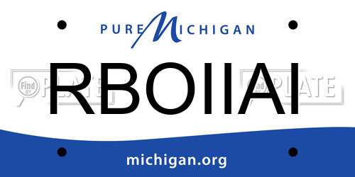 RBOIIAI Michigan License Plate