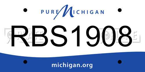 RBS1908 Michigan License Plate