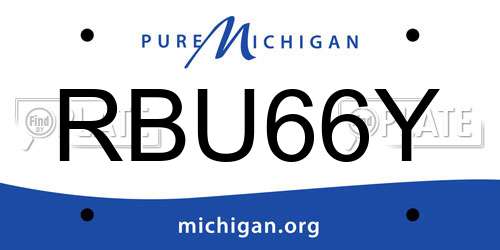 RBU66Y Michigan License Plate