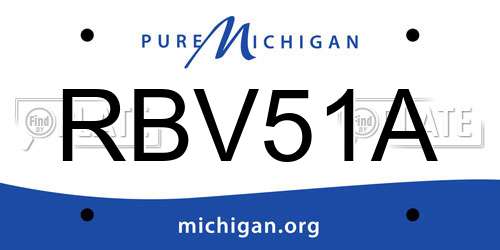 RBV51A Michigan License Plate
