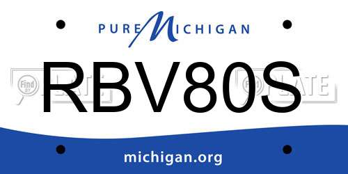 RBV80S Michigan License Plate