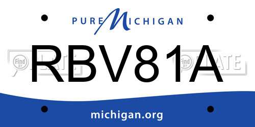 RBV81A Michigan License Plate