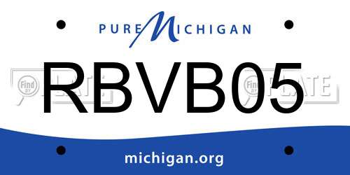 RBVB05 Michigan License Plate