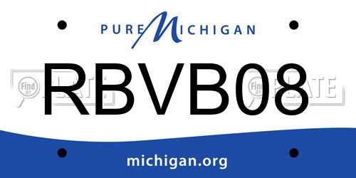 RBVB08 Michigan License Plate