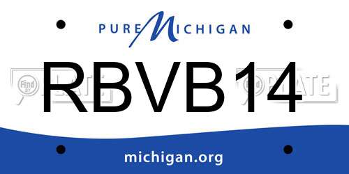 RBVB14 Michigan License Plate