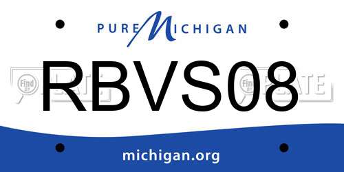 RBVS08 Michigan License Plate