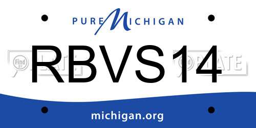 RBVS14 Michigan License Plate