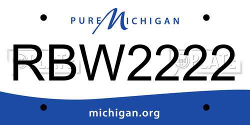 RBW2222 Michigan License Plate