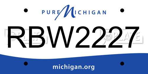 RBW2227 Michigan License Plate