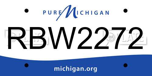 RBW2272 Michigan License Plate