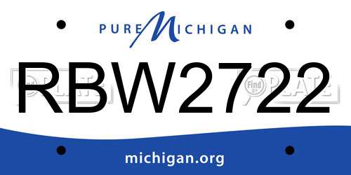 RBW2722 Michigan License Plate
