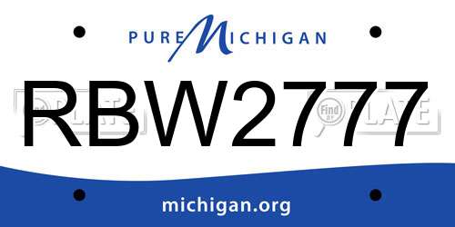 RBW2777 Michigan License Plate