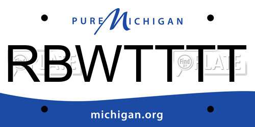 RBWTTTT Michigan License Plate