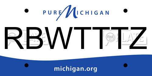 RBWTTTZ Michigan License Plate