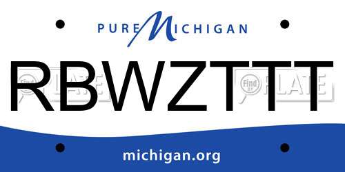 RBWZTTT Michigan License Plate