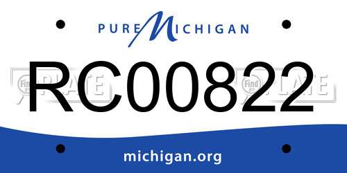 RC00822 Michigan License Plate