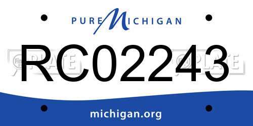 RC02243 Michigan License Plate