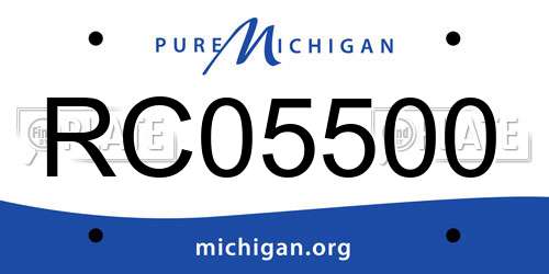 RC05500 Michigan License Plate