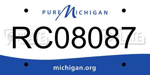RC08087 Michigan License Plate