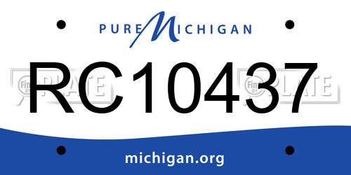 RC10437 Michigan License Plate