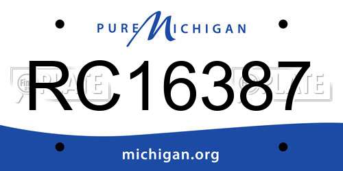 RC16387 Michigan License Plate