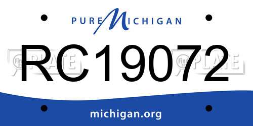 RC19072 Michigan License Plate